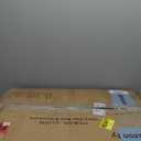 Homhedy Cat Litter Box Enclosure, Litter Box Furniture Hidden with 2-Tier Storage Shelves, Wooden Cat Washroom Furniture with Metal Frame, Modern Style, White and Gold