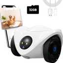 Pet Camera Treat Dispenser, Movable Pet Robot Cam with Phone App, 1080P Indoor Security Camera for Dog/Cat/Home Monitoring+32G SD Card, 2-Way Talk, Night Vision, Motion Detection (2.4GHz WIFI Only)