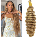 YWIGS #27/30/613 Boho Human Hair for Braiding 100G No Weft Human Hair Bundles for Boho Braids Deep Wave Boho Braiding Hair 18inch