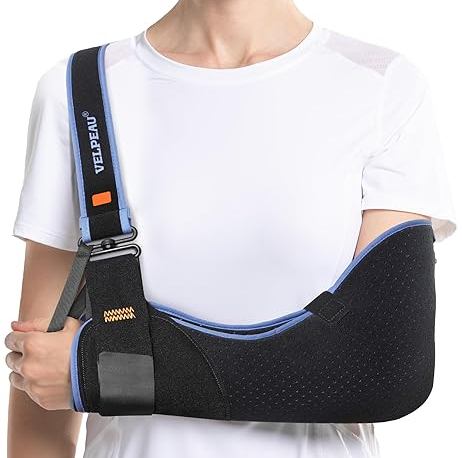 Velpeau Arm Sling Shoulder Immobilizer for Women and Men, fit Left or Right Arm - Rotator Cuff Support Brace - Medical Sling for Shoulder, Clavicle, Elbow Injury (Comfort type, Large: Bust 33.5-41)