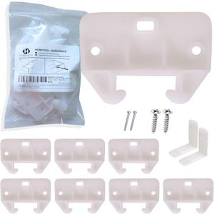 Drawer Track Guides Fixed L-Angle Drawer Glide Set with Screws, 8 Pack White Replacement Drawer Guides for Side-Mount Rails | HOWTOOL