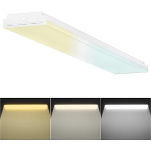 FaithSail Dimmable 4FT LED Wraparound, 4 Foot LED Light Fixture with 3 Watt/3 Lumen/3 CCT, 30W/40W/50W, 3500lm/4500lm/5500lm, 3000K/4000K/5000K, 48'' Flush Mount Light, Replacement, 1 Pack