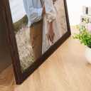 Solid Wood 22x28 Frame - Single Frame, Rustic Walnut 22 x 28 Poster Frame with Mat for 18x24, Picture Frames for Artwork, Puzzles, Photos and Movie Posters