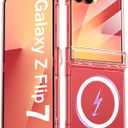 for Samsung Galaxy Z Flip 7 Case with Hinge Protector, Compatible with MagSafe, Wireless Charging, Front Screen Protector, Rugged Men Women Full Protective Phone Case for Galaxy Z Flip7, Clear