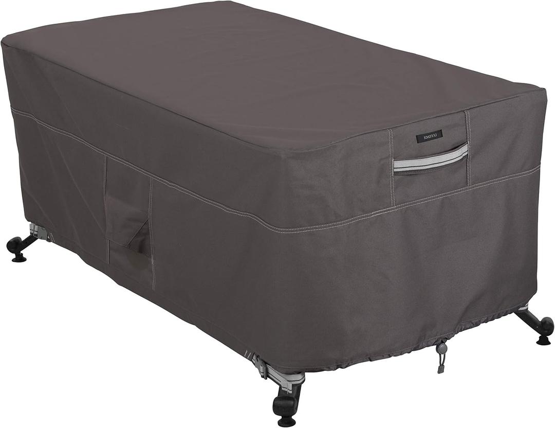 Classic Accessories Ravenna Water-Resistant 56 Inch Rectangular Fire Pit Table Cover, Outdoor Table Cover