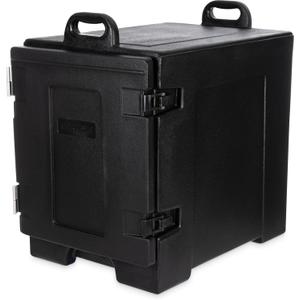 Carlisle FoodService Products Insulated Food Pan Carrier and Warmer, Front-Loading with Handles, Holds 5 Full or 10 Half 2.5" Pans (Sold Separately) with Rugged PE Shell and PU Insulation, Black