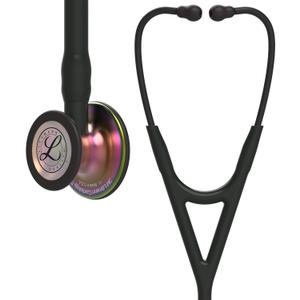 3M Littmann Cardiology IV Diagnostic Stethoscope, 6165, More Than 2X as Loud, Weighs Less, Stainless Steel Rainbow-Finish Chestpiece, 27" Black Tube, Stem, and Headset