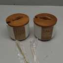 YHOJOY Salt and Pepper Bowl Ceramic, 10 Oz Salt and Pepper Cellar with Lid and Spoon, Farmhouse Salt Containers for Countertop, White (Set of 2)