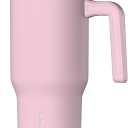 Hydrapeak Voyager 25 Oz Stainless Steel Tumbler with Handle, Insulated Water Bottle With Straw & Lid, Cupholder Friendly Reusable Travel Mug (Baby Pink)