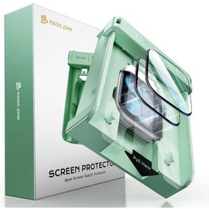 MAGIC JOHN 2 Pack for Apple Watch Series 11 Series 10 screen protector 42mm, Auto-Alignment Frame, HD Clear, 9H+ Tempered Glass, Touch Sensitive, Bubble Free, Anti-Scratch, Full Coverage