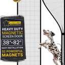 Magnetic Screen Door Mesh (2025 Model)  Fine Weave See-Through Mesh Without Ugly Vertical Lines, 52 Magnets, 2 Easy Install Kits for 2-Season Use, Pet Scratch Resistant Bug Proof,38"x82", Flux Phenom