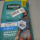 Depend Fresh Protection Adult Diapers, Incontinence Underwear for Men, Disposable, Maximum, Large, Grey, 28 Count