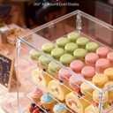VEVOR Bakery Display Case, 4-Tier Commercial Countertop Pastry Display Case, Clear Acrylic Bread Box for Kitchen, Party Cake Cabinet with Magnetic Rear Door for Cookie Dessert Donut, 20.9"x17.1"x16.3"