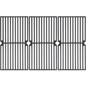 GGC Grill Grates Replacement for Brinkmann 810-8410-F, 810-2410-S, 810-2511-S, 810-2512-S, 810-8411-5, 810-9415-W and Others, 3 PCS Porcelain Coated Cast Iron Cooking Grate(17 3/4" x 8 15/16")