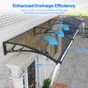 Awning for Door Entrance 32x40 Inch, Polycarbonate Canopy Front Door Awnings Exterior with Separate Drainage, All-Weather UV, Rain & Snow Protection for Porch, Patio, Window, or Deck