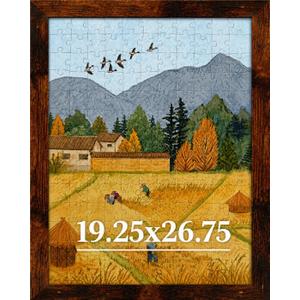 19.25x26.75 Picture Frame for Wall Display, 19.25x26.75 Brown Picture Frame with Shatter Resistant Plexiglass, Stable and Sturdy Puzzle Frame for Wall Display, Handpicked Gift Collection,