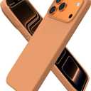 ORNARTO Compatible with iPhone 17 Pro Max Case 6.9", Slim Liquid Silicone 3 Layers Soft Gel Rubber Shockproof Protective Cover with Anti-Scratch Microfiber Lining-Orange