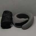 Neck Pillow, Travel Pillow uses Memory Foam to Support Neck Comfort, Ideal Companion for Airplane and car Travel, Compact, Convenient, and Versatile Airplane Sleep Pillow(Gray)