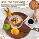 15.4 x 11.4 Inch Acacia Large Wood Cutting Board with Handle Large Round Wooden Cutting Boards Cutting Serving Board for Kitchen Meat Bread Cheese Pizza Vegetables Board Wedding Housewarming Gift