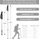 Aihoye Hiking Trekking Poles, 2 Pack Collapsible, Lightweight, Anti Shock, Hiking or Walking Sticks, Adjustable Hiking Pole for Men and Women, with 10 Replacement Tips (Silver)