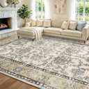 Litopyo 9x12 Washable Non-Slip Area Rug for Living Room(Beige Camel)