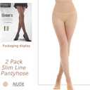 3 x MEME&WEWE 2 Pairs Tights for Women, Sheer Stockings for Women Pantyhose,20D High Waist No Rip Control Top Tight Pantyhose (S)