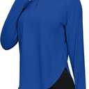 TBMPOY Women's Sun Shirt 1/4 Zipper Long Sleeve UPF 50+ Sun Protection Clothing UV SPF Hiking Outdoor (Blue, L)