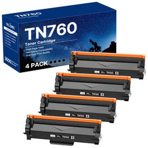 WEAREC Compatible Toner Cartridge Replacement for Brother TN760 TN760 TN730 with HLL2350DW HLL2370DW MFCL2750DW DCPL2550DW Printer (Black 4 Pack)