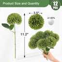 Hananona 12 Pcs Artificial Chrysanthemums Flowers Ball Flower, Fake Mums Flowers Green Silk Flowers for Home Decor Indoor Floral Arrangement St Patricks Day Table Centerpiece (12, Green)