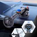 pop-tech for Magsafe Car Mount, Windshield Ultra Magnetic Phone Holder for Car, Dashboard Adjustable Military Suction Cup Phone Mount for iPhone 16 Pro Max 15 14 13 12 Plus, Smartphones, All Phones