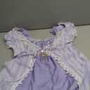 Regency Dresses for Women Luxurious Embroidery Lace Empire Waist Victorian Dress (Medium, Purple)