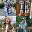 PRETTYGARDEN Women Plaid Shacket Jacket Trendy Fall Casual Button Wool Blend Tartan Trench Coat Winter Clothing with Pockets