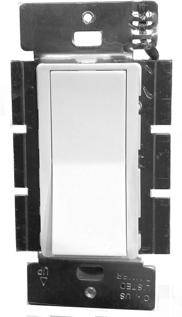 ML-WS-R3 On/Off Decorator Style Rocker Switch, White, Low Voltage (12v, 24v, 48v, Millivolt) DC or AC, 2 Amp, Low Resistance, for Fireplace Controls, RV Lights, with Self Cleaning Contacts, 3-Way