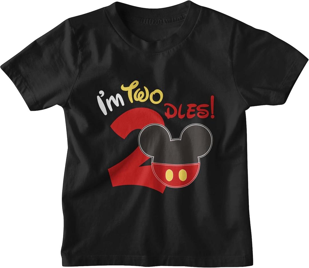 Luke and Lulu 2nd Birthday Shirt Boy - Mouse Themed Short Sleeve Birthday Boy Shirt 2 - Premium 2nd Outfit - Two 2T