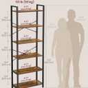 VASAGLE 6-Tier Bookshelf, Bookcase with Steel Frame, Book Shelf for Living Room, Home Office, Study, 11.8 x 26 x 73.2 Inches, Industrial Style, Rustic Brown and Ink Black ULLS062B01