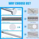 TEECK Shower Curtain Rod, 32-80 inch Adjustable Spring Tension Curtain Rod, Never Rust Anti-Slip Shower Curtain Rod for Bathroom, No Drilling, Never Collapse, Easy to Use, Silver
