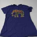 Elephant Floral Flower T-Shirt Royal Blue