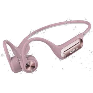 KIM HOST Bone Conduction Headphones, Open Ear Headphones with MP3 Mode 32GB, 10Hrs Playtime IP68 Waterproof Swimming Headphones Secure Fit for Running, Cycling, Work, Gift (Pink）