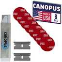 CANOPUS Circle Double Sided Adhesive Pads, Mounting Foam Tape, Made in USA, 5952 Roll, 8-PCs 1 in Diameter Circle Pack, with orange Box Cutter (1PC) and Razor Replacement (2PCs)