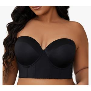 SEA BBOT Women Longline Strapless Bra Full Coverage Corset Bra Hide Back Fat, 34A