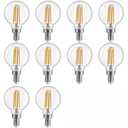 FLSNT 60W Equivalent LED Globe Candelabra Bulbs, Dimmable G16.5 LED E12 Chandelier Light Bulbs, 550LM, CRI90, 5.5W, AC 120V, 10 Pack, 2700K Soft White