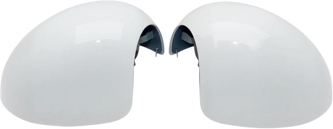 Left Right Side Mirror Caps Rearview Mirror Cover Cap Glossy White Pair Fits for Mini R55 R56 R57 R58 R59 R60 R61 2007-2016 Replace for 51162754913,51162754914,Only for Manual Folding Mirror