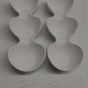 Blue Boat 2PC 14.5" x 5" Melamine 3-Section Divided Dishes, Stackable Serving Tray, 3 Compartment Appetizer Serving Tray, White Divided Serving Dishes, for Snack, Food, Serving Platter Set of 2