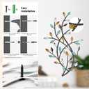 Meltset Metal Tree Leaf Wall Decor, Vine Olive Leaf Branch Wall Art, Wrought Iron Scroll Artwork, Decorative Wall Sculptures Above The Bed, Living Room, Hallway, Indoor and OutdoorS/Farmhouse