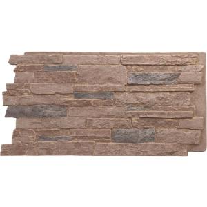 EverStone Acadia Ledge Faux Stone Panel, 49"W x 25 1/2"H x 1 1/4"D, Orchard Cliff Color