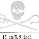 8 x 2 Pcs 4.7 x 5.9 Inch Skull Bone Decal White Skull Bone Decal 3D Sticker for Vehicle/Motorcycle/Boat/Cruisers/Chopper