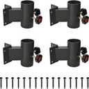 2 Pcs Black Patio Umbrella Holder, Heavy Duty Offset Umbrella Stand, Deck Umbrella Corner Mount Bracket for Outdoor Railing Post, Fences, Balcony (Fits Max Outside Diameter 2'')