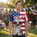 Mens American Flag Baseball Jerseys Independence Day Red White Blue 4th of July 250th Anniversary USA Patriotic Shirt (L)