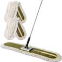 CLEANHOME 36" Commercial Dust Mops for Floor Cleaning Heavy Duty Floor Duster Mop with Long Handle Hotel Gym Household Cleaning Supplies for Hardwood, Tiles, Marble Floors (Green)