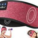 MUSICOZY Sleep Headphones Sleep Mask Bluetooth Headband Wireless Music Headband Headphones Earbuds for Side Sleepers Women Men Workout Running Cool Gadgets, (Rose Red)